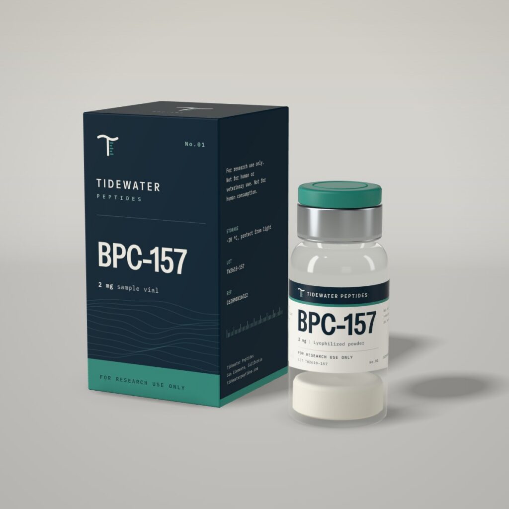 BPC-157 2 mg sample vial with navy carton